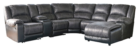 Nantahala Signature Design by Ashley 6-Piece Reclining Sectional with Chaise