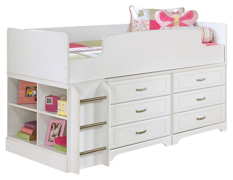 Signature Design by Ashley Lulu Twin Loft Bed with 6 Drawer Storage