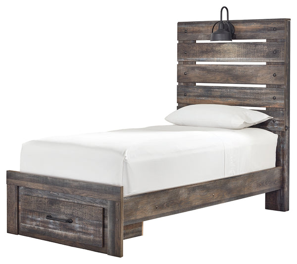 Signature Design by Ashley Drystan Twin Panel Bed with 1 Storage Drawer