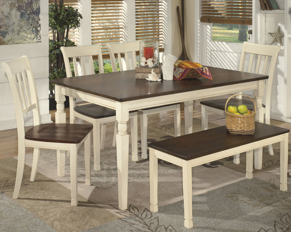 Whitesburg Signature Design 6-Piece Dining Room Set with Dining Room Bench