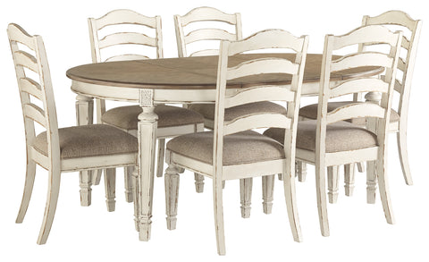 Realyn Signature Design Chipped White 7-Piece Dining Room Set